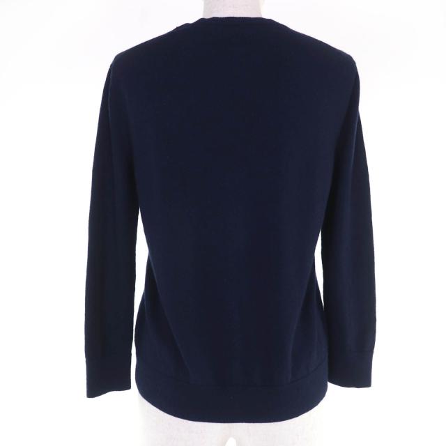 美品☆Christian Dior クリスチャンディオール 7H24106XM007 カシミヤ100％ ビーズ装飾 長袖ニット カーディガン ネイビー 40 正規品_2