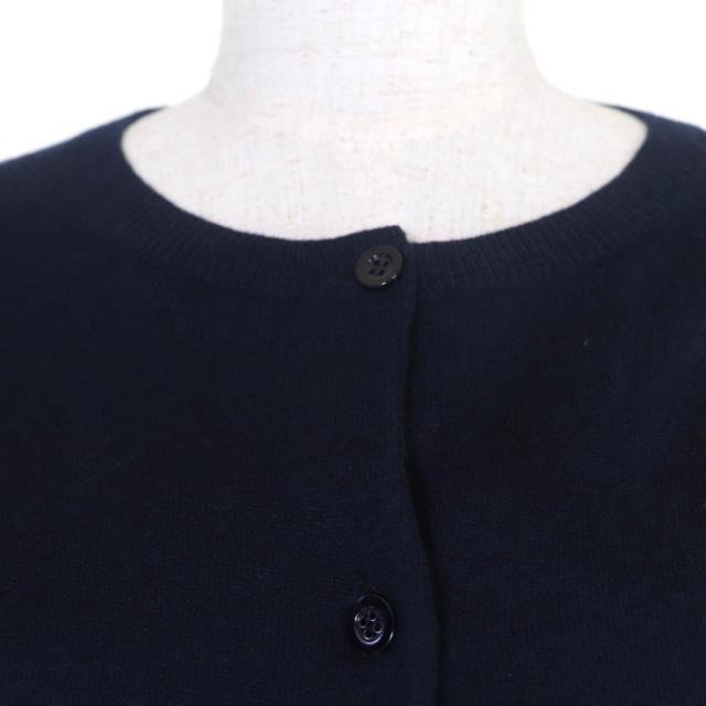 美品☆Christian Dior クリスチャンディオール 7H24106XM007 カシミヤ100％ ビーズ装飾 長袖ニット カーディガン ネイビー 40 正規品_3