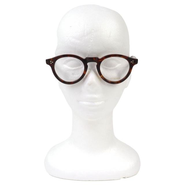 極美品△EYEVAN アイヴァン Conner TORT2 べっ甲柄 ボストンシェイプ メガネ 眼鏡 アイウェア ブラウン ボルドー 46□23 145 デモレンズ