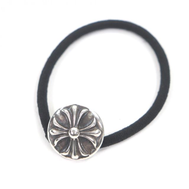 美品▼CHROME HEARTS クロムハーツ  HAIRBAND  クロスボールボタン コンチョ ヘアゴム ヘアアクセサリー シルバー925  重量15.6g