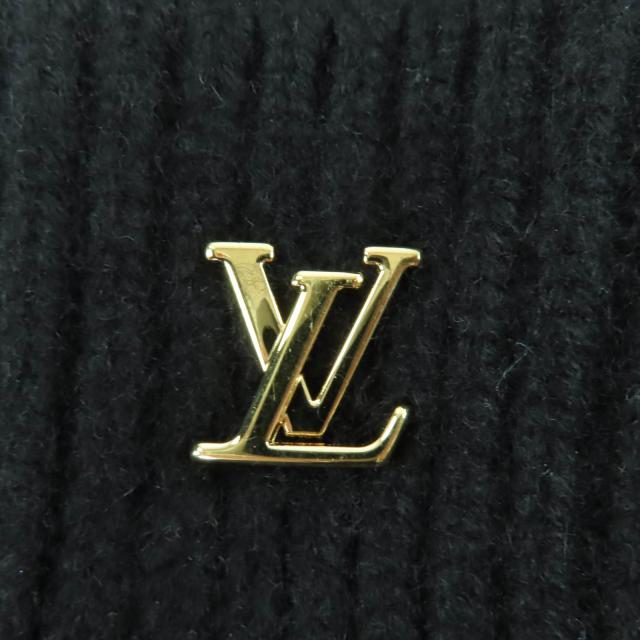 極美品☆LOUIS VUITTON ルイヴィトン M79256 カシミヤ100％ フォックスファー LVコールドスパーク ニットキャップ ブラック 正規品_7