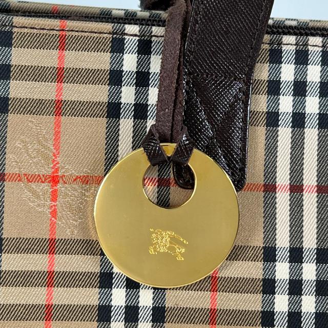 未使用品▲BURBERRY バーバリー ヴィンテージ レザー キャンバス ノバチェック ハンドバッグ ブラウン 箱・保存袋付き レディース_9