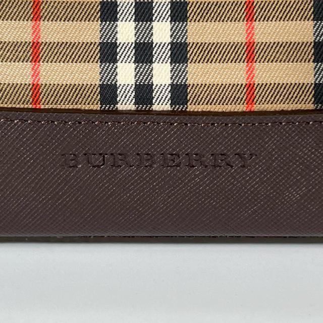 未使用品▲BURBERRY バーバリー ヴィンテージ レザー キャンバス ノバチェック ハンドバッグ ブラウン 箱・保存袋付き レディース_8