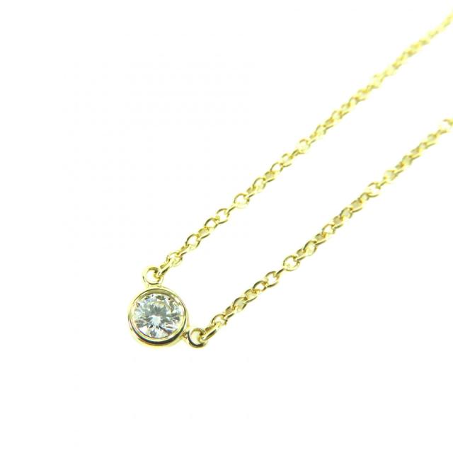 美品◇ティファニー バイザヤード エルサペレッティ K18 750YG ダイヤ0.05ct 枠直径約3.80mm ネックレス 重量1.79g 現行品