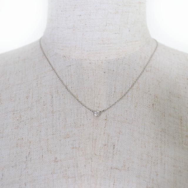 美品☆TIFFANY&Co. ティファニー バイ ザ ヤード シングル ダイヤモンド ペンダント PT950 枠直径約4.12mm 0.12ct 重量2.48g_2