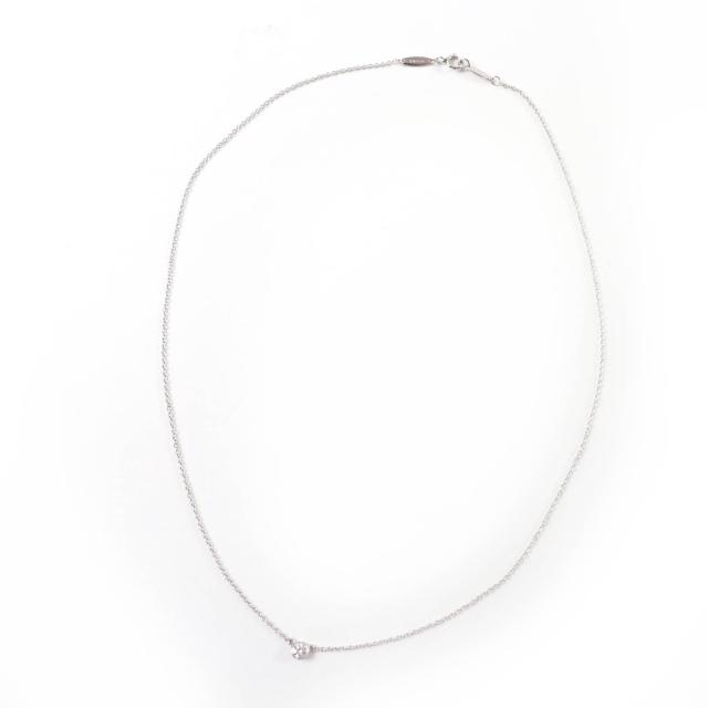美品☆TIFFANY&Co. ティファニー バイ ザ ヤード シングル ダイヤモンド ペンダント PT950 枠直径約4.12mm 0.12ct 重量2.48g_1