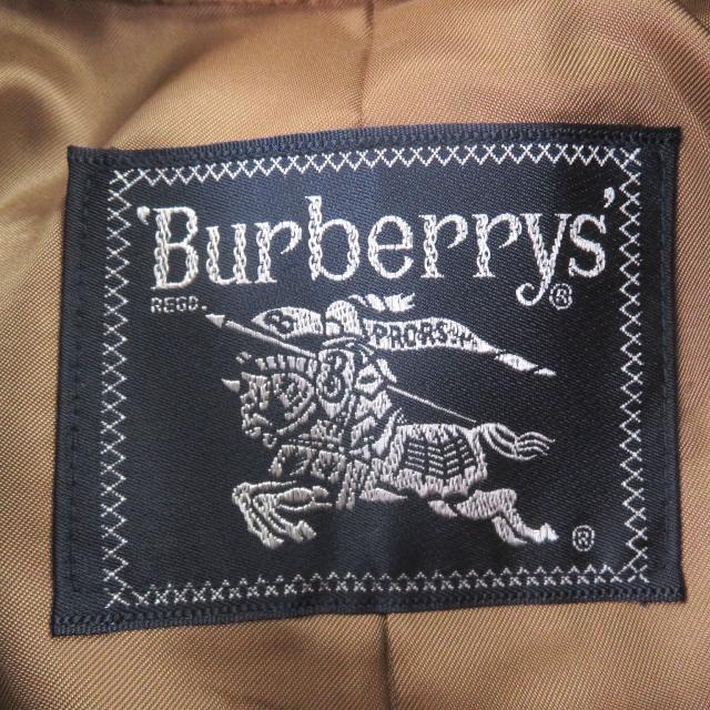 美品□Burberrys バーバリー ヴィンテージ ウール カシミヤ フライフロント ステンカラーコート ロングコート ベージュ 94-175-6 メンズ_5