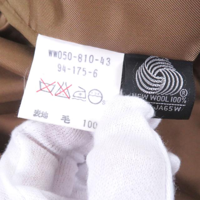 美品□Burberrys バーバリー ヴィンテージ ウール カシミヤ フライフロント ステンカラーコート ロングコート ベージュ 94-175-6 メンズ_6