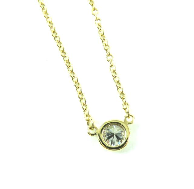 極美品★TIFFANY&Co. ティファニー エルサペレッティ バイザヤード AU750 1P ダイヤ ネックレス ゴールド 総重量1.77g レディース_1