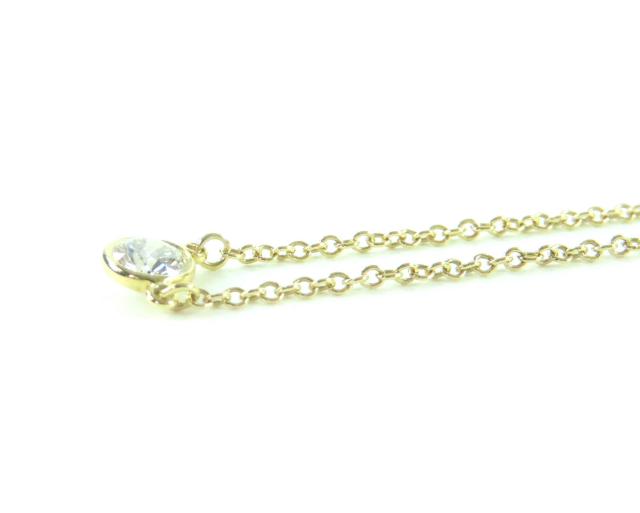 極美品★TIFFANY&Co. ティファニー エルサペレッティ バイザヤード AU750 1P ダイヤ ネックレス ゴールド 総重量1.77g レディース_4