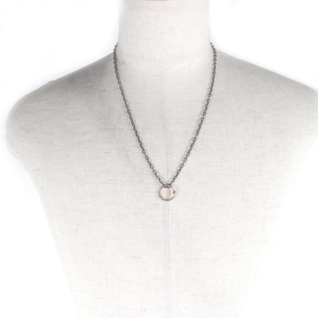 美品□GUCCI グッチ 461997 ウロボロス AG925 AU750 アクセサリー チェーンネックレス シルバー ゴールド イタリア製 総重量17.83g_1