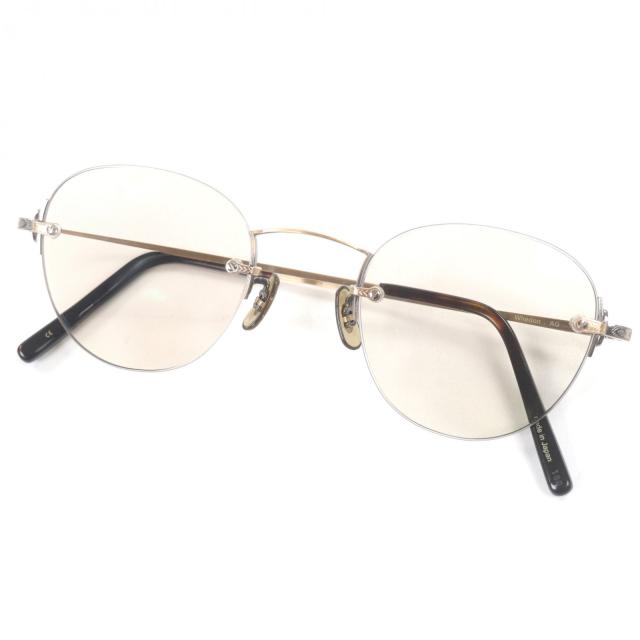 美品▼OLIVER PEOPLES オリバーピープルズ Whedon ツーポイント サングラス アンティークゴールド クリアブラウン 48□22-145 ケース付き