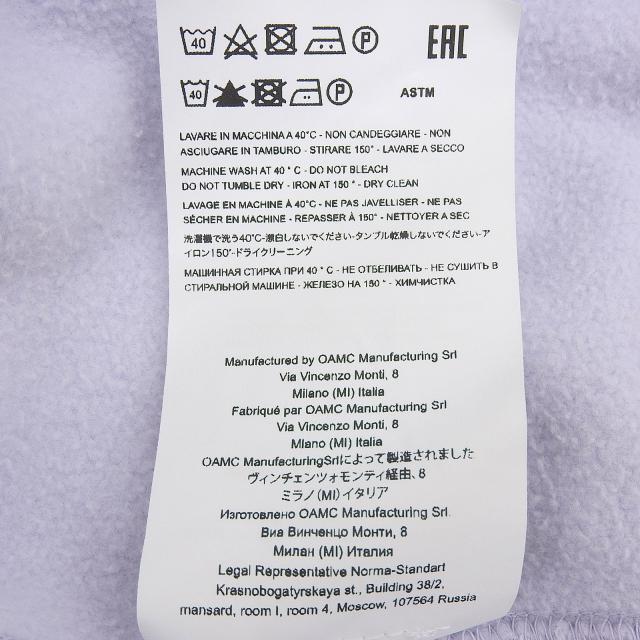 美品▲OAMC オーエーエムシー 22A28OAY16 コットン100% ロンハーマン別注 プルオーバーフーディ パーカー パープル M 伊製 正規品 メンズ_7