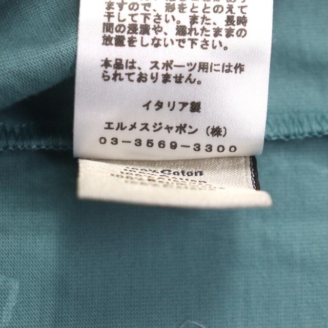 美品▼HERMES エルメス 22SS 21-5757 カヴァルカード コットン100% クルーネック ショートスリーブ 半袖Ｔシャツ ブルー M 正規品 メンズ_6