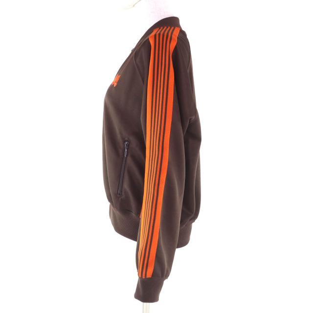 極美品★Needles ニードルス PU1589 ロゴ刺繍入り サイドライン ZIP UP トラック ジャケット ブラウン オレンジ 2 日本製 正規品_1