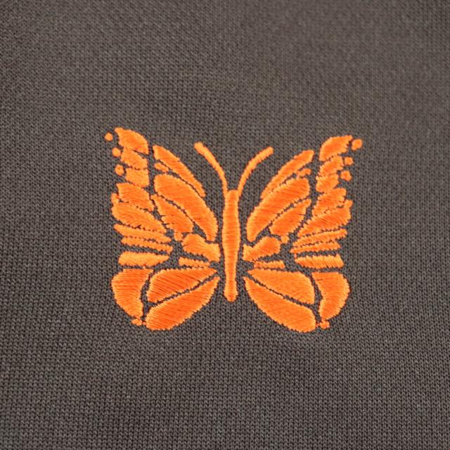 極美品★Needles ニードルス PU1589 ロゴ刺繍入り サイドライン ZIP UP トラック ジャケット ブラウン オレンジ 2 日本製 正規品_5