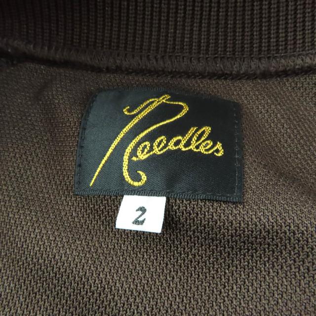 極美品★Needles ニードルス PU1589 ロゴ刺繍入り サイドライン ZIP UP トラック ジャケット ブラウン オレンジ 2 日本製 正規品_7