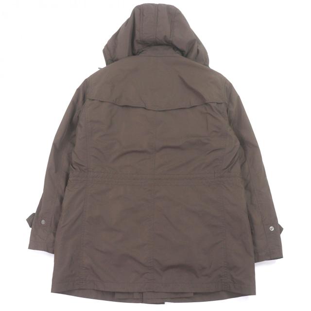 美品□BURBERRY LONDON バーバリーロンドン 裏ノバチェック柄 中綿ライナー付き フーデッド ナイロンコート ブラウン M 正規品 メンズ_3