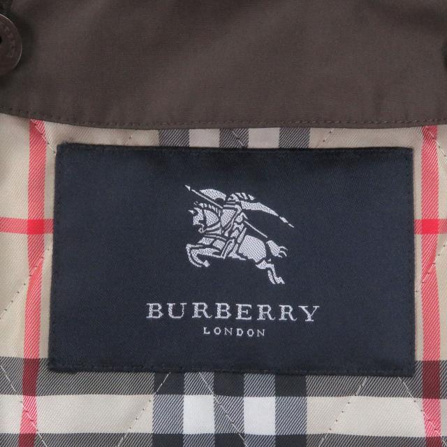 美品□BURBERRY LONDON バーバリーロンドン 裏ノバチェック柄 中綿ライナー付き フーデッド ナイロンコート ブラウン M 正規品 メンズ_5