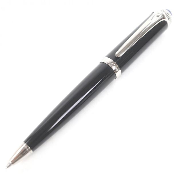 極美品□Cartier カルティエ ロードスター ドゥ カルティエ ブルージェムストーン ボールペン ブラック シルバー フランス製 筆記確認済