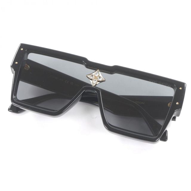美品□LOUIS VUITTON ルイヴィトン 2022年製 Z1578E サングラス･サイクロン リサイクルアセテート ブラック 93L デモレンズ イタリア製