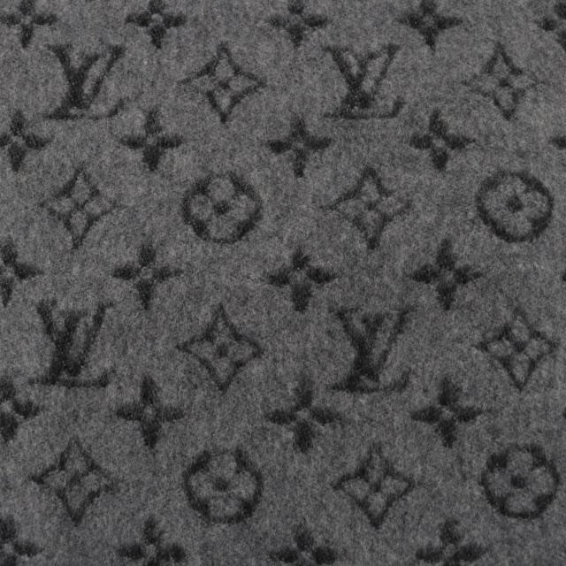 極美品☆LOUIS VUITTON ルイヴィトン 2022年製 M75900 マフラー･モノグラム グラディエント カシミヤ マフラー グレー ブラック 正規品_4