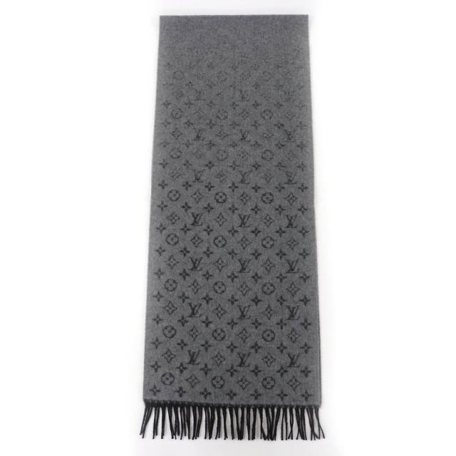 極美品☆LOUIS VUITTON ルイヴィトン 2022年製 M75900 マフラー･モノグラム グラディエント カシミヤ マフラー グレー ブラック 正規品_2