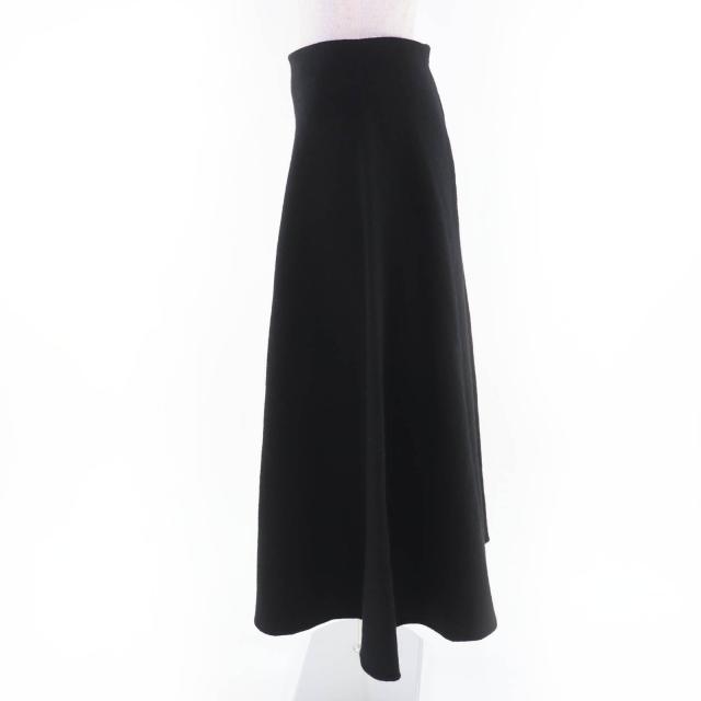 極美品☆JIL SANDER ジルサンダー 23AW J02MA0024 ウール 裾アシンメトリー ニット フレアスカート ブラック 34 伊製 正規品 レディース_2