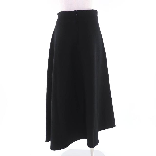 極美品☆JIL SANDER ジルサンダー 23AW J02MA0024 ウール 裾アシンメトリー ニット フレアスカート ブラック 34 伊製 正規品 レディース_3