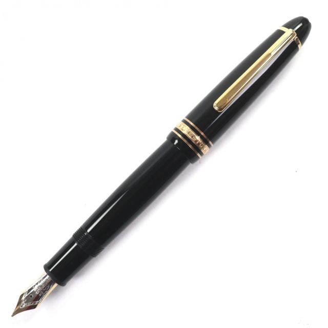 美品▼MONTBLANC モンブラン マイスターシュテュック 147 トラベラー ペン先14K Mニブ ホワイトスター 万年筆 ブラック ゴールド ドイツ