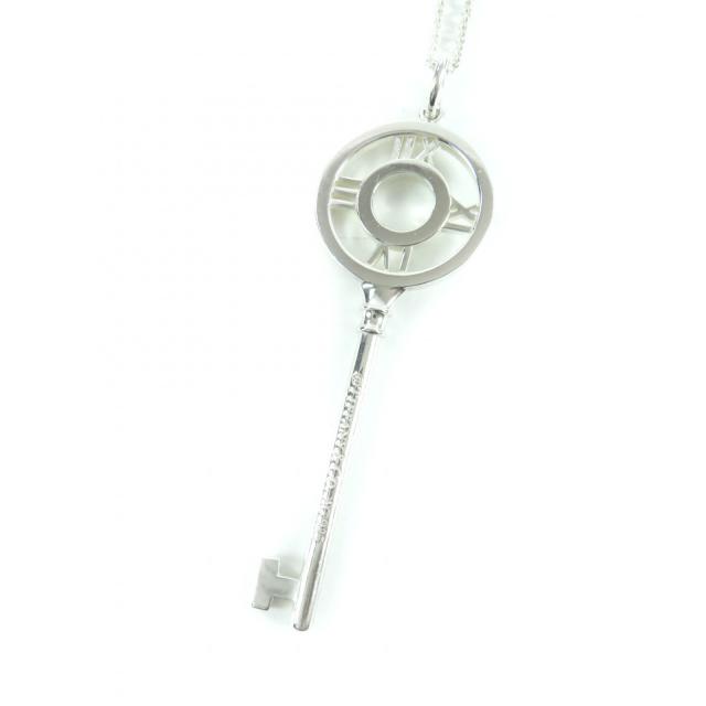 美品★TIFFANY&amp;Co. ティファニー AG925 アトラスキー ネックレス ペンダント アクセサリー シルバー 重量6.9g レディース_1