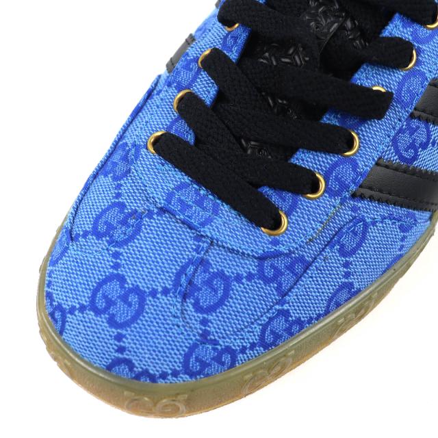 未使用品△GUCCI×adidas グッチ×アディダス 737967 GAZELLE ガゼル GGモノグラム トレフォイル ローカットスニーカー ブルー 26cm_7