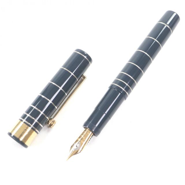 良品□OMAS オマス ヴィンテージ マルコーニ ペン先18K Mニブ 1995年 4000本限定 Limited Edition 万年筆 ネイビー ゴールド シルバー_1