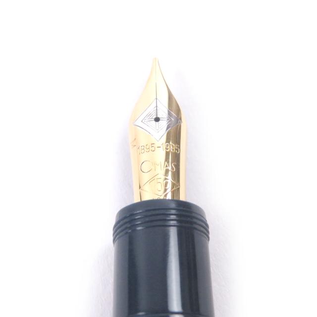良品□OMAS オマス ヴィンテージ マルコーニ ペン先18K Mニブ 1995年 4000本限定 Limited Edition 万年筆 ネイビー ゴールド シルバー_3