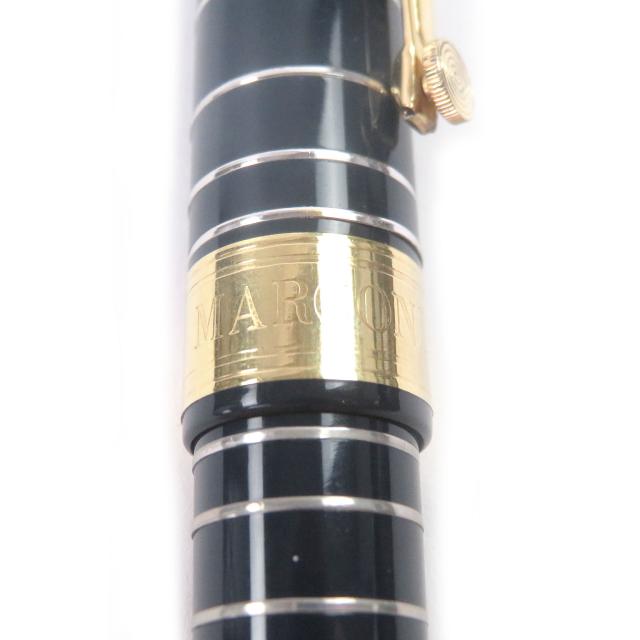 良品□OMAS オマス ヴィンテージ マルコーニ ペン先18K Mニブ 1995年 4000本限定 Limited Edition 万年筆 ネイビー ゴールド シルバー_5