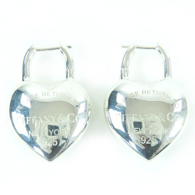 美品☆TIFFANY&Co. ティファニー フルハートピアス リターントゥティファニー ミディアム AG925 シルバー 重量23.44g