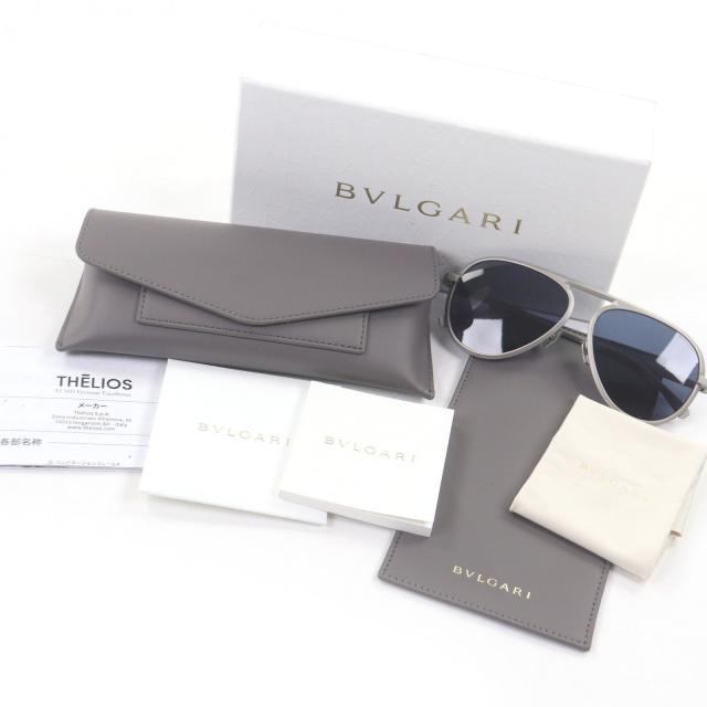 極美品□BVLGARI ブルガリ BV40020U オクト フィニッシモ アビエーター サングラス マットグレー ブルーレンズ 59□14-145 デモレンズ 箱・ケース付き 日本製 メンズ 極美品□BVLGARI ブルガリ BV40020U オクト フィニッシモ アビエーター