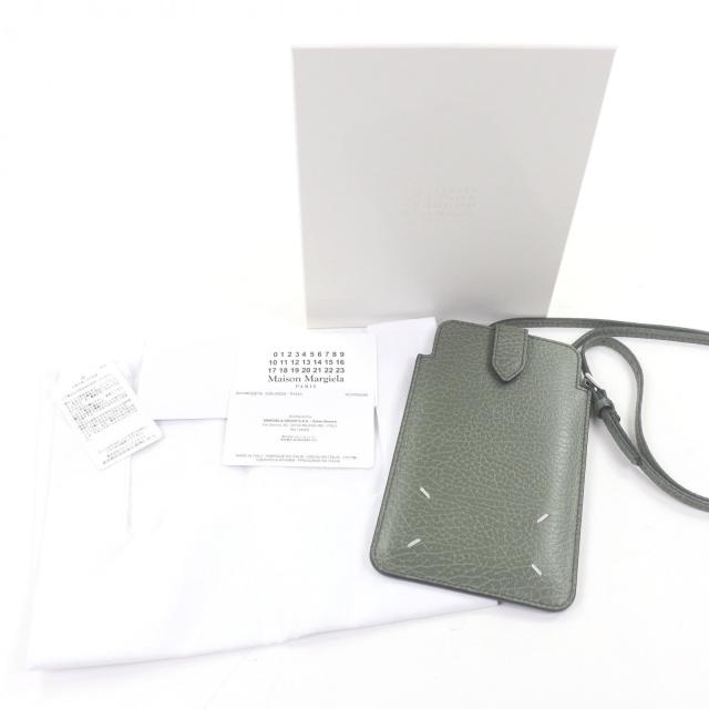 極美品□Maison Margiela 11 メゾンマルジェラ11 S56UI0226 レザー 4ステッチ ストラップ付 スマホポーチ フォンホルダー イタリア製_1