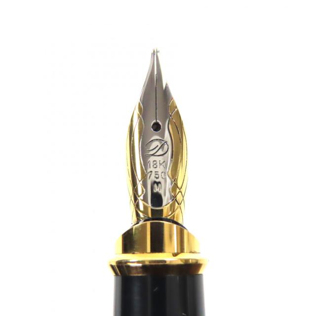 美品▼Dupont デュポン Olympio オランピオ ペン先18K Mニブ 純正漆 万年筆 レッドマーブル ゴールド ブラック フランス製 メンズ_3