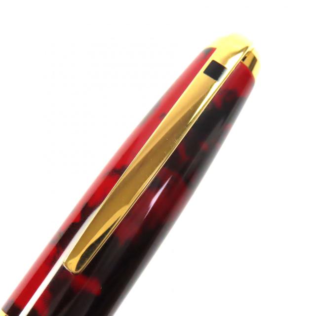 美品▼Dupont デュポン Olympio オランピオ ペン先18K Mニブ 純正漆 万年筆 レッドマーブル ゴールド ブラック フランス製 メンズ_5