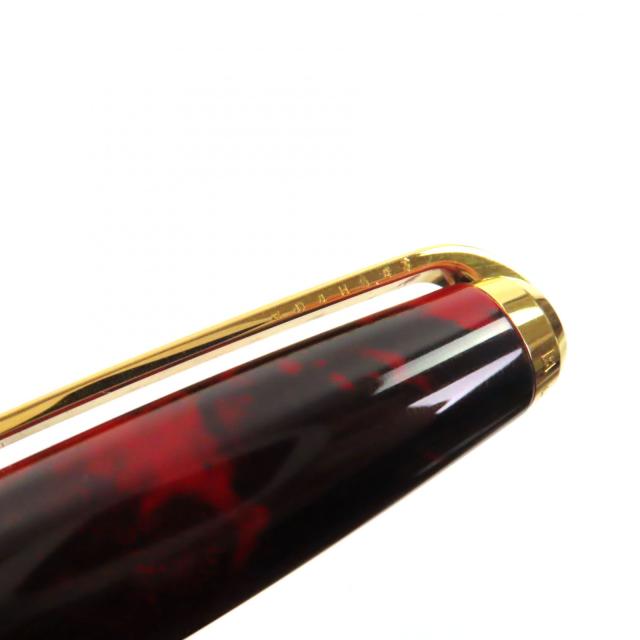 美品▼Dupont デュポン Olympio オランピオ ペン先18K Mニブ 純正漆 万年筆 レッドマーブル ゴールド ブラック フランス製 メンズ エス・テー・デュポン 万年筆 オランピオ 純正漆 タートイズシェル