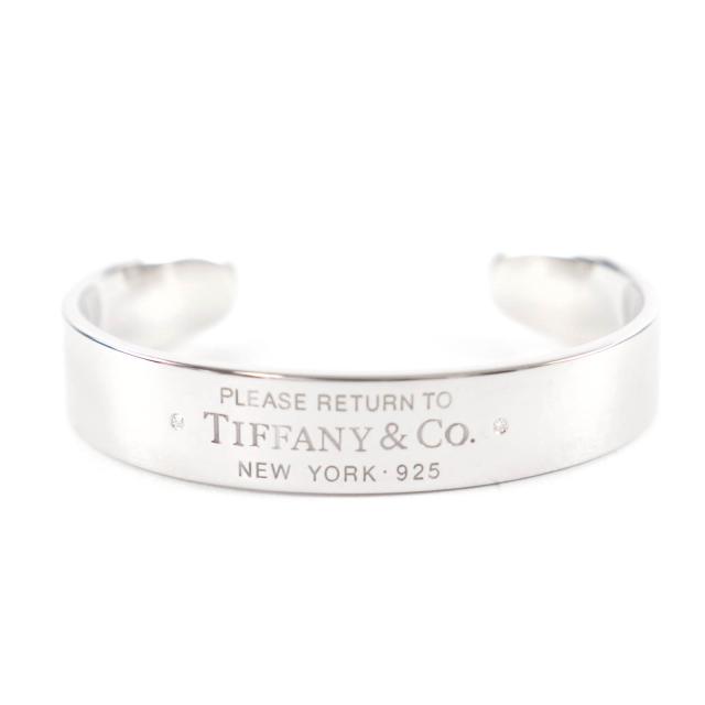 極美品★TIFFANY&Co. ティファニー リターントゥティファニー AG925 ダイヤモンド RTT ナローカフ バングル シルバー Sサイズ 重量32.43g