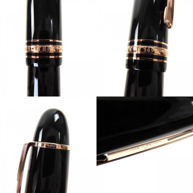 極美品▼MONTBLANC モンブラン マイスターシュテュック 149 ペン先14K Bニブ ホワイトスター 万年筆 ブラック レッドゴールド 箱付き_9