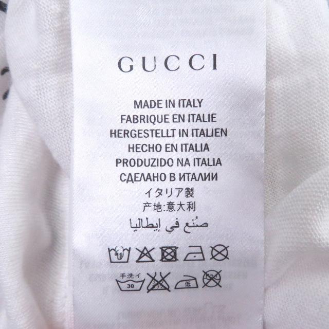 美品□GUCCI グッチ 431278 リネン100％ シーサー 和柄 ヴィンテージ加工 バック刺繍 半袖Ｔシャツ ホワイト XS イタリア製 正規品 希少_5