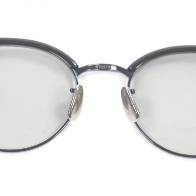 極美品□EYEVAN アイヴァン Aztec アズテック ハーフリム サーモントブロー サングラス マットブラック 47□19-140 日本製 メンズ