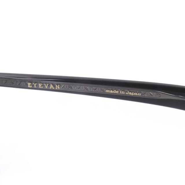 極美品□EYEVAN アイヴァン Aztec アズテック ハーフリム サーモントブロー サングラス マットブラック 47□19-140 日本製 メンズ