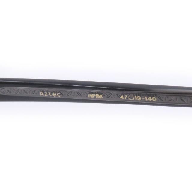 極美品□EYEVAN アイヴァン Aztec アズテック ハーフリム サーモントブロー サングラス マットブラック 47□19-140 日本製 メンズ