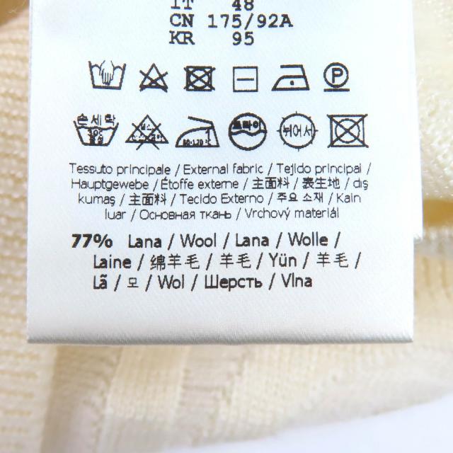 極美品△FENDI×MARC JACOBS フェンディ×マークジェイコブス 2022年製 FZX131 AMBX ウール ロゴ総柄 長袖 ニット アイボリー 48 正規品_6