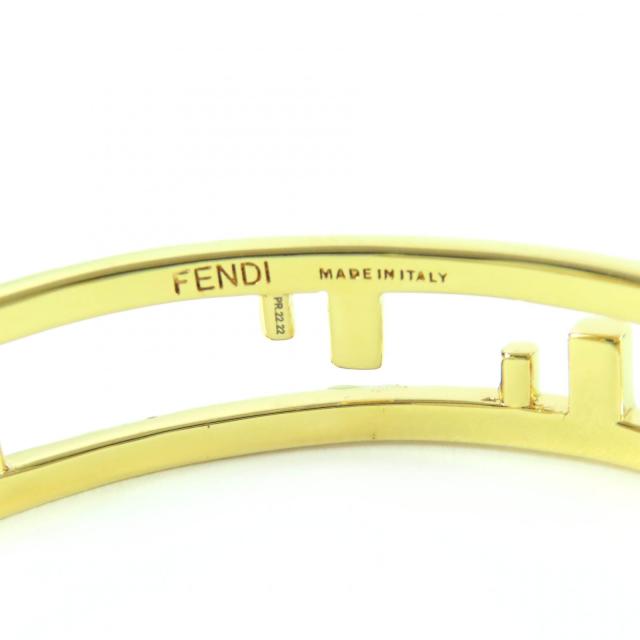 極美品☆FENDI フェンディ ファースト FFモチーフ ラインストーン バングル ブレスレット M ゴールド 箱付き イタリア製 レディース_6