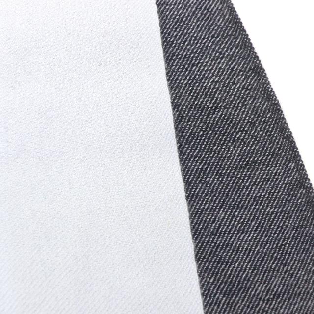極美品□HERMES エルメス H394832T イカット 4H カシミヤ100％ レザーHロゴパッチ 大判マフラー グラシエ マリン オセアン_4